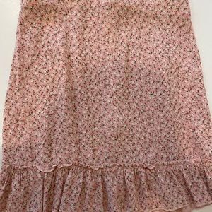brandy melville pink skirt with flowers